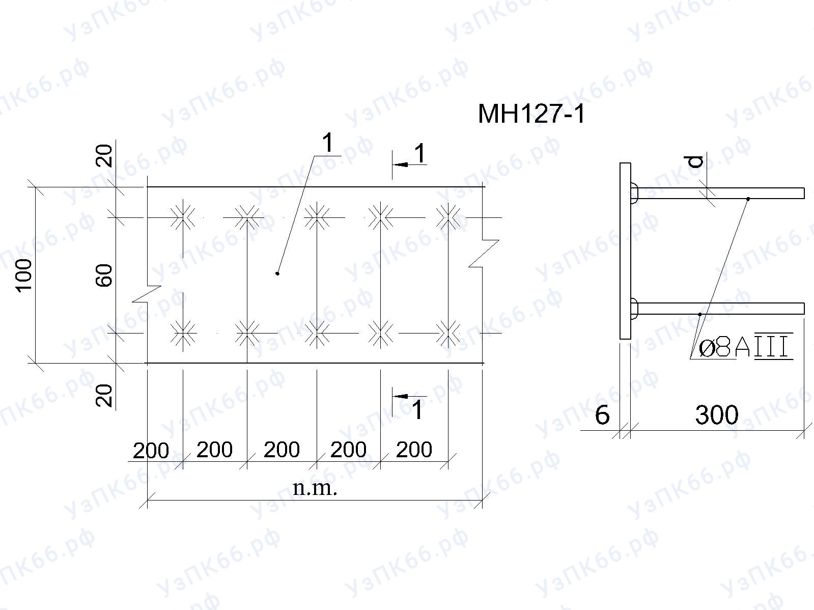 Изделие закладное МН 127-1