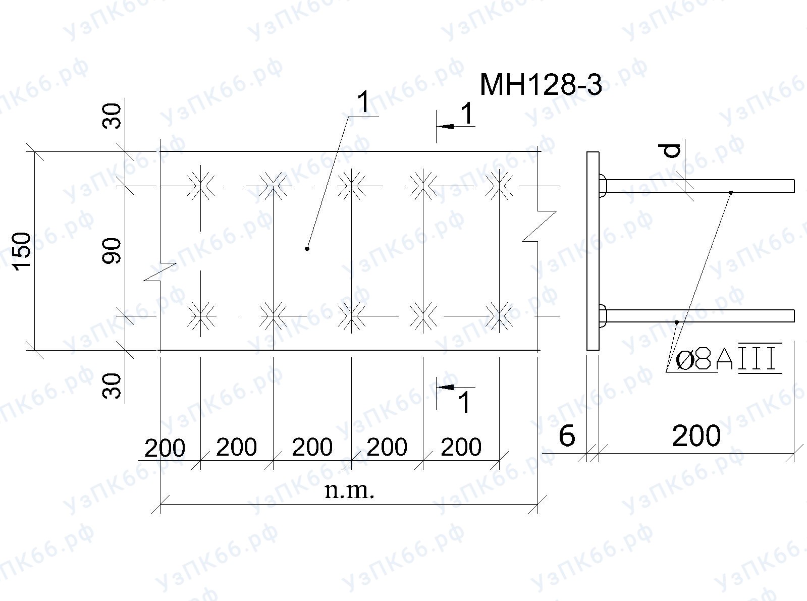 Изделие закладное МН 128-3