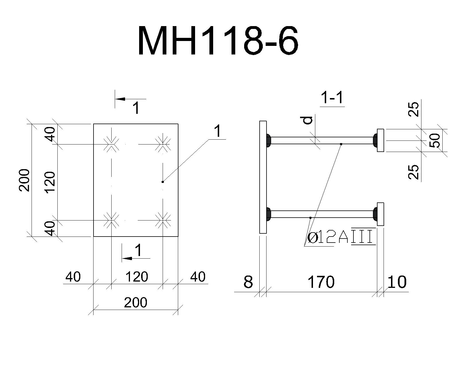 Изделие закладное МН 118-6
