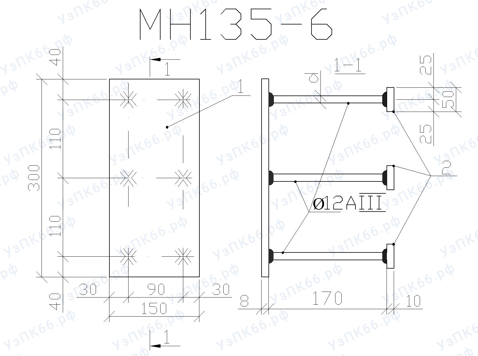 Изделие закладное МН 135-6