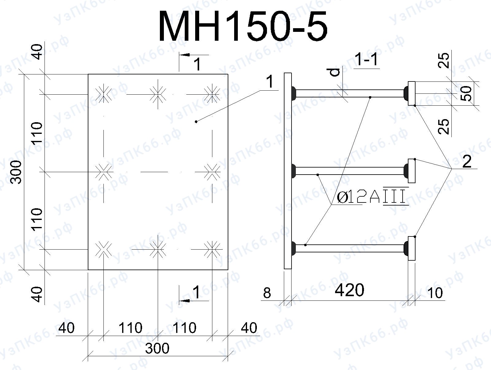 Изделие закладное МН 150-5