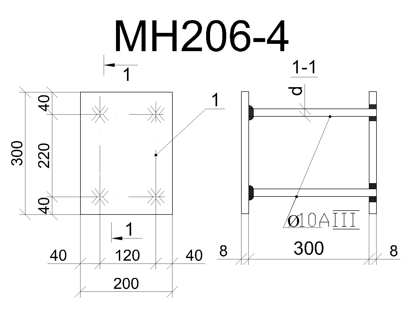 Изделие закладное МН 206-4