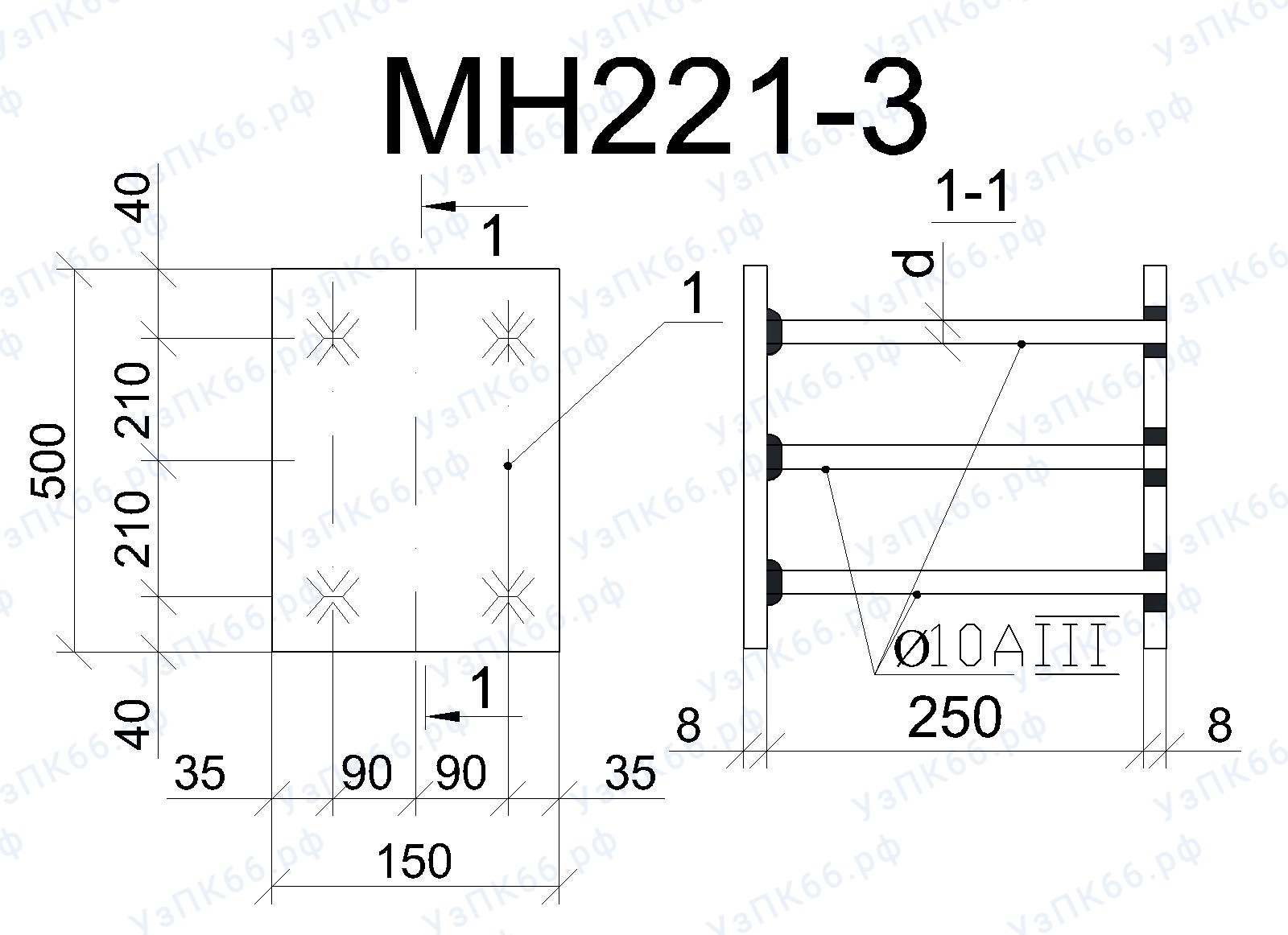 Изделие закладное МН 221-3