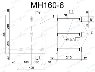 Изделие закладное МН 160-6