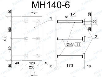 Изделие закладное МН 140-6