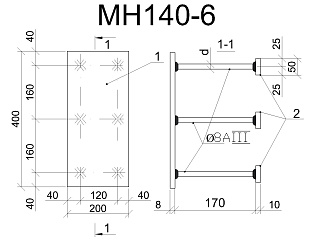 Изделие закладное МН 140-6