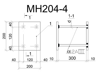 Изделие закладное МН 204-4