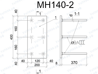 Изделие закладное МН 140-2