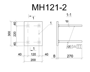 Изделие закладное МН 121-2