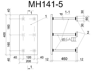 Изделие закладное МН 141-5