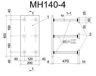 Изделие закладное МН 140-4