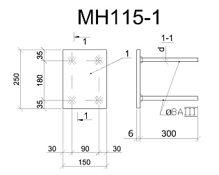 Изделие закладное МН 115-1