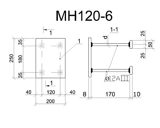 Изделие закладное МН 120-6
