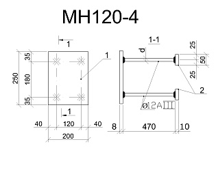 Изделие закладное МН 120-4
