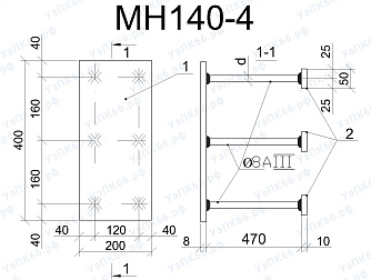 Изделие закладное МН 140-4