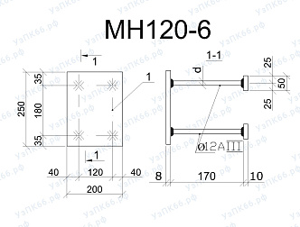 Изделие закладное МН 120-6