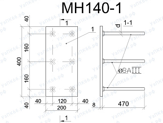 Изделие закладное МН 140-1