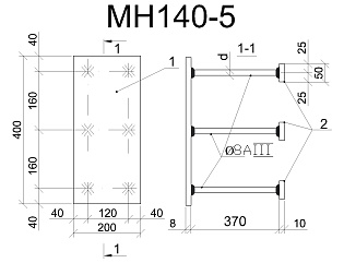 Изделие закладное МН 140-5