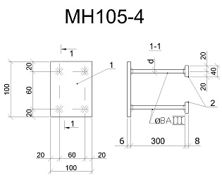 Изделие закладное МН 105-4